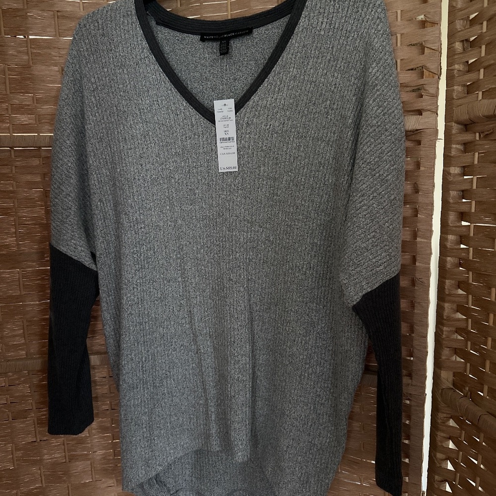 White House Black Market Rib Knot Dolman Tunic